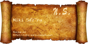 Niki Sára névjegykártya