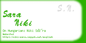 sara niki business card